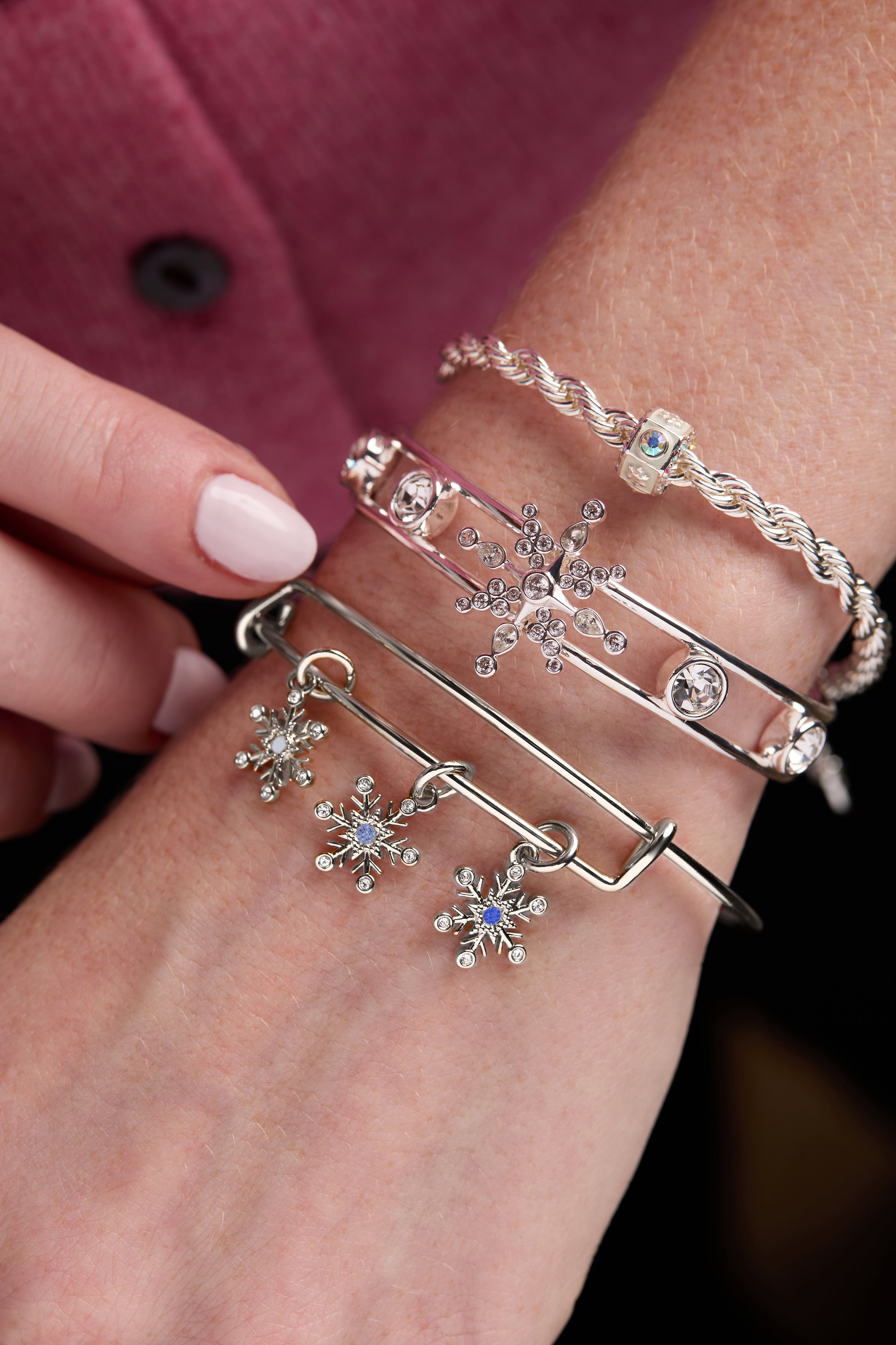 Crystal Snowflake Cuff Bracelet