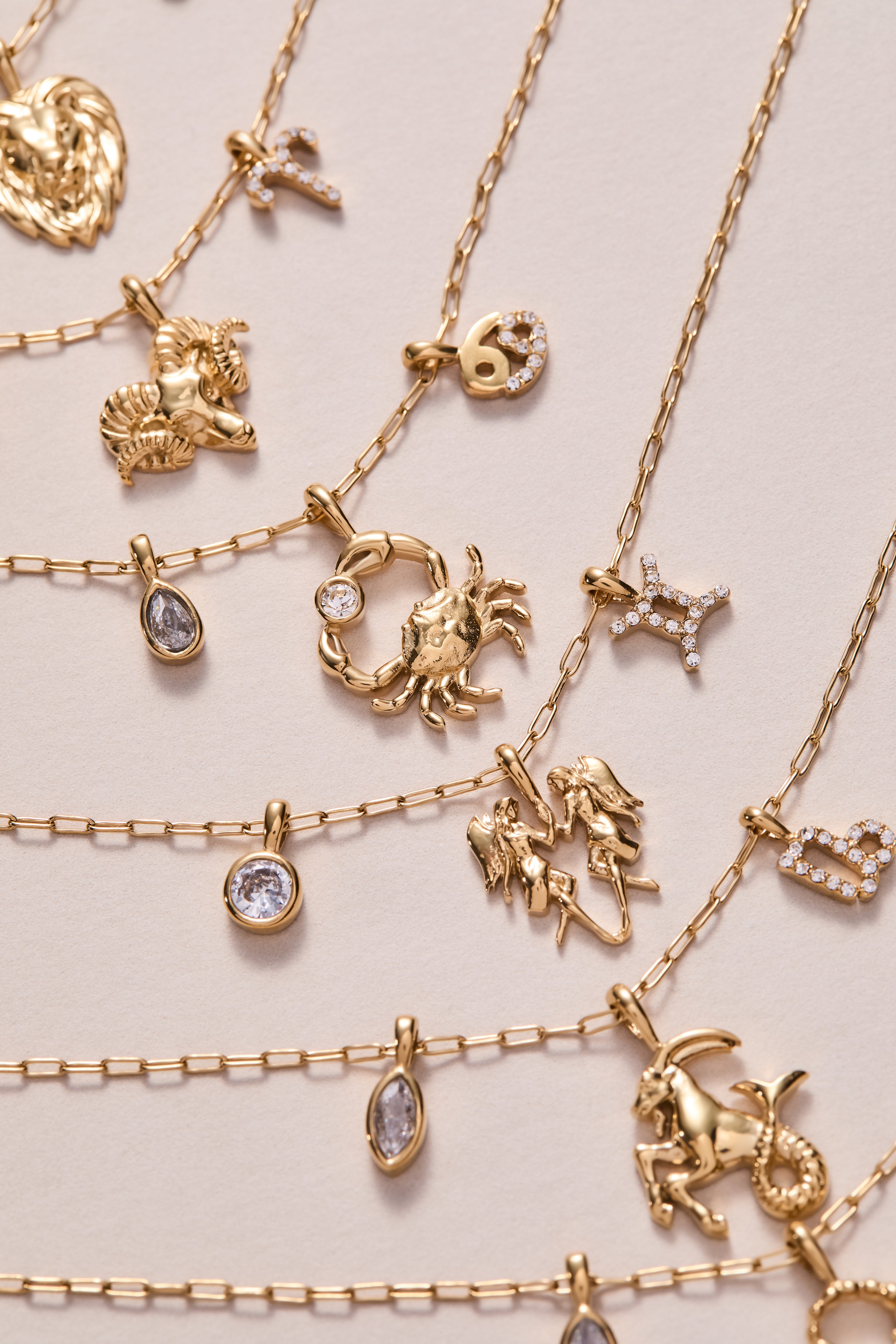 Leo Zodiac Charm Cluster Necklace