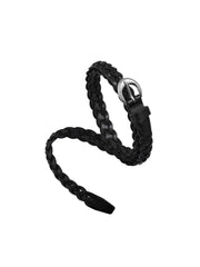 Premium Cowhide Retro Hand-woven Twisted Thin Belt