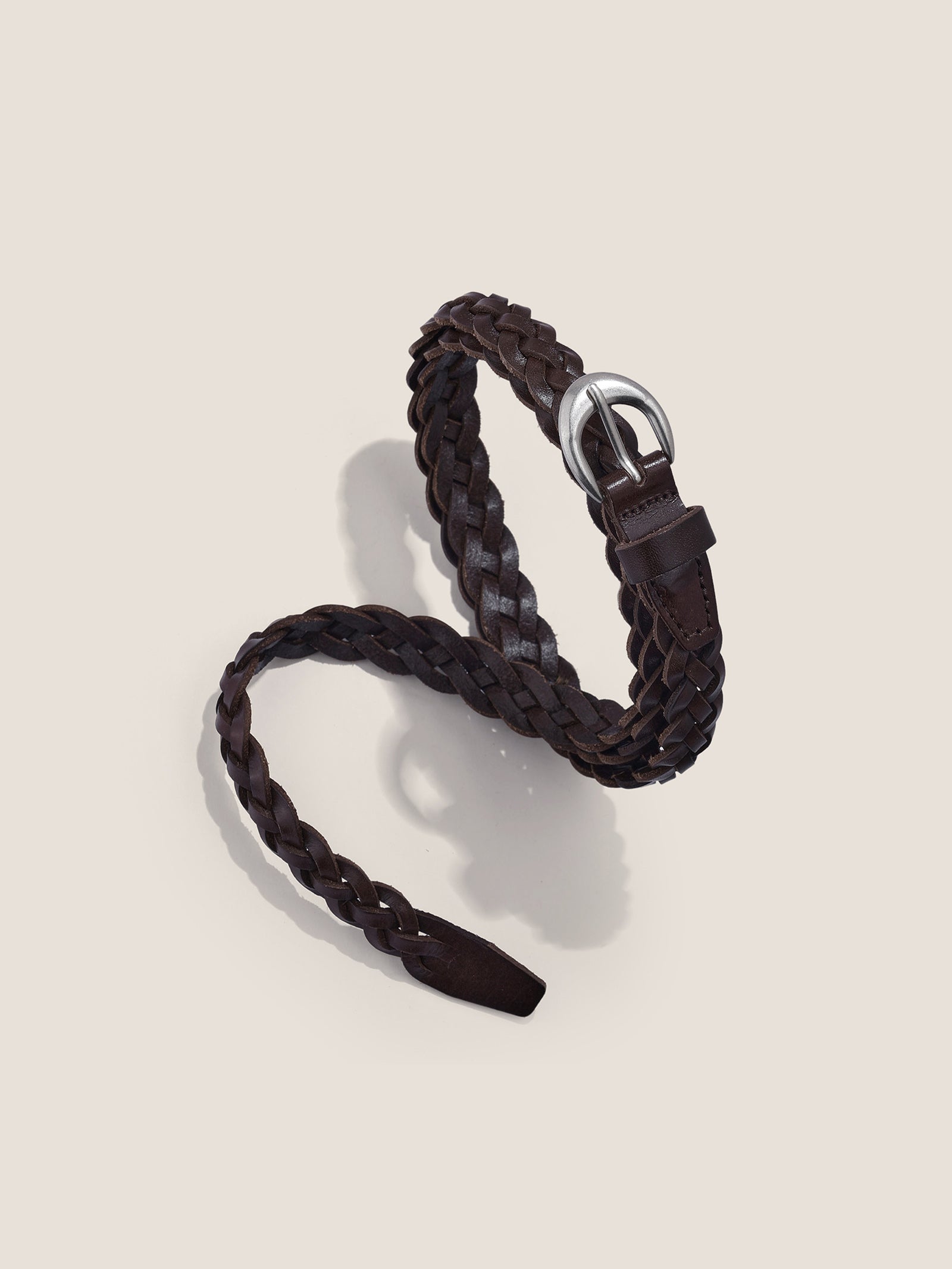 Premium Cowhide Retro Hand-woven Twisted Thin Belt