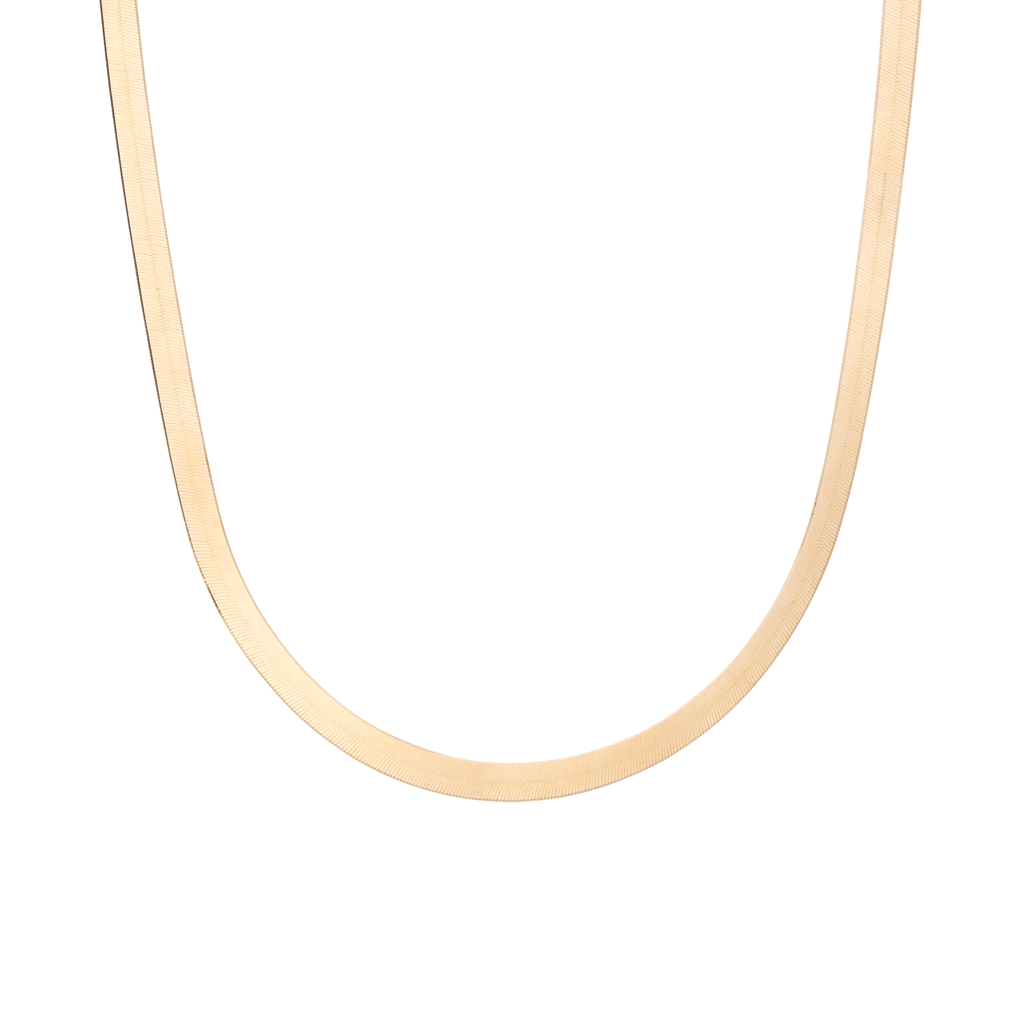Gold Herringbone Chain Necklace
