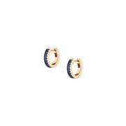 Lab Grown Blue Sapphire Baguette Huggie Earrings