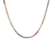 Ombré Rainbow Tennis Necklace