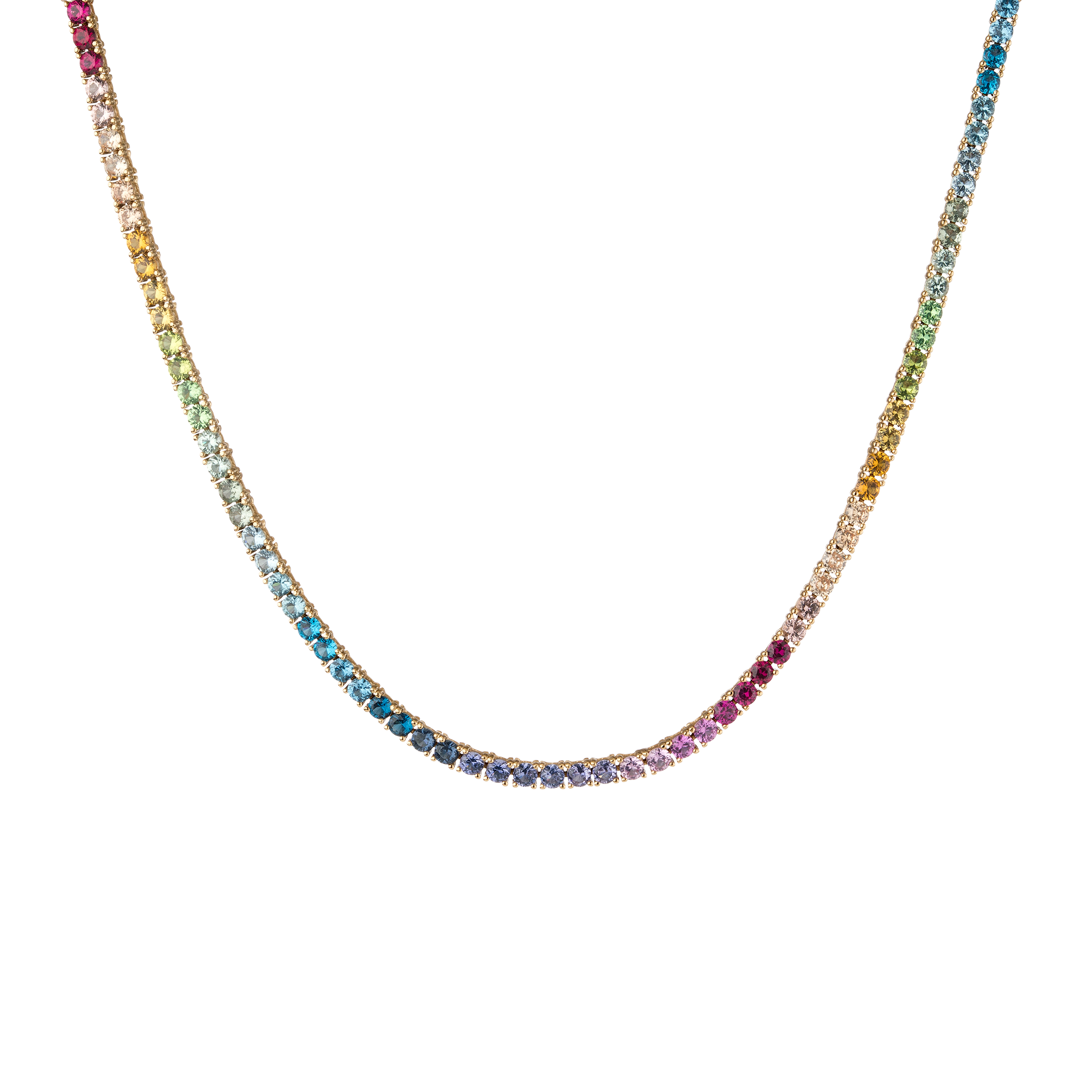 Ombré Rainbow Tennis Necklace