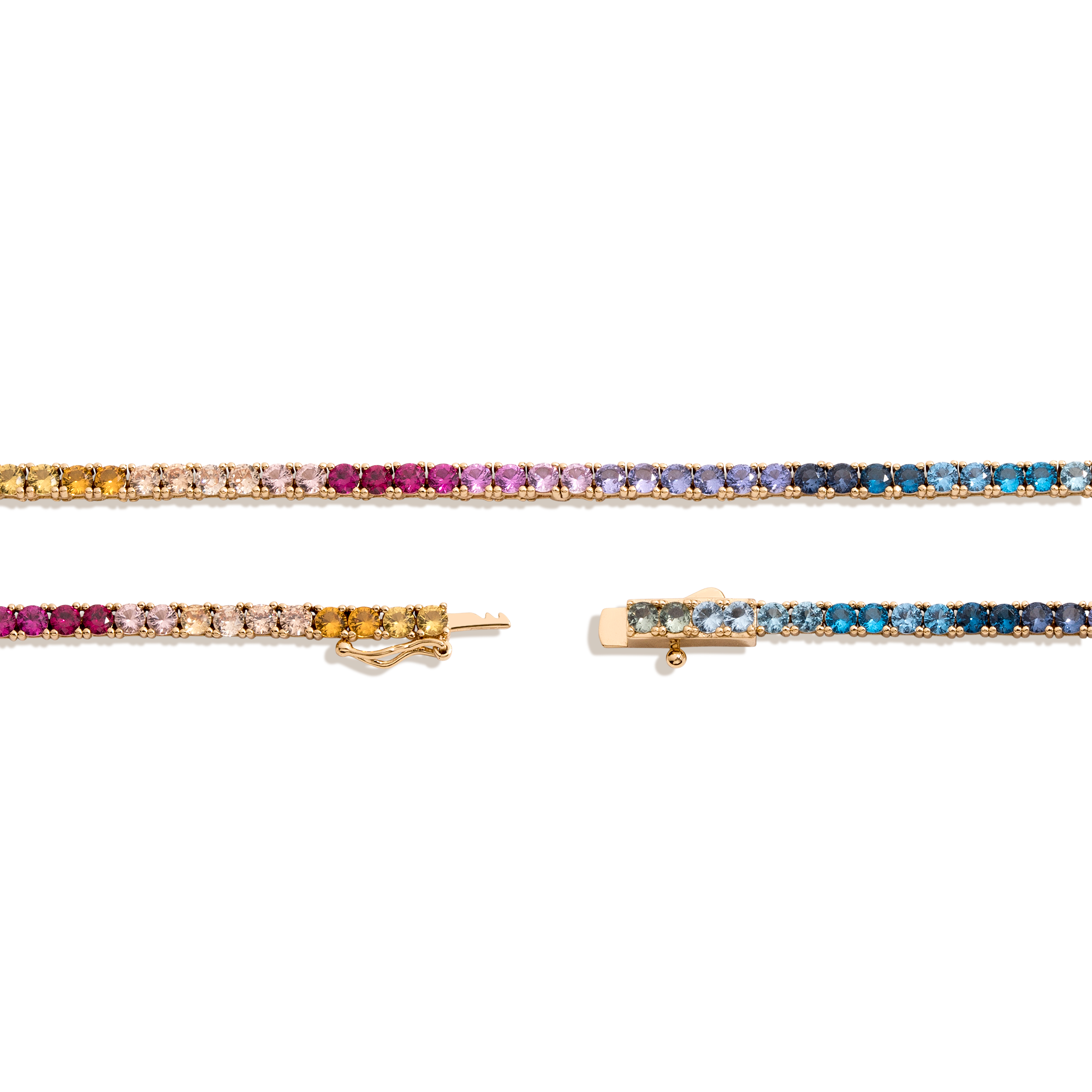 Ombré Rainbow Tennis Necklace