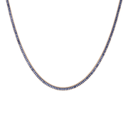 Lab Grown Blue Sapphire Baguette Tennis Necklace
