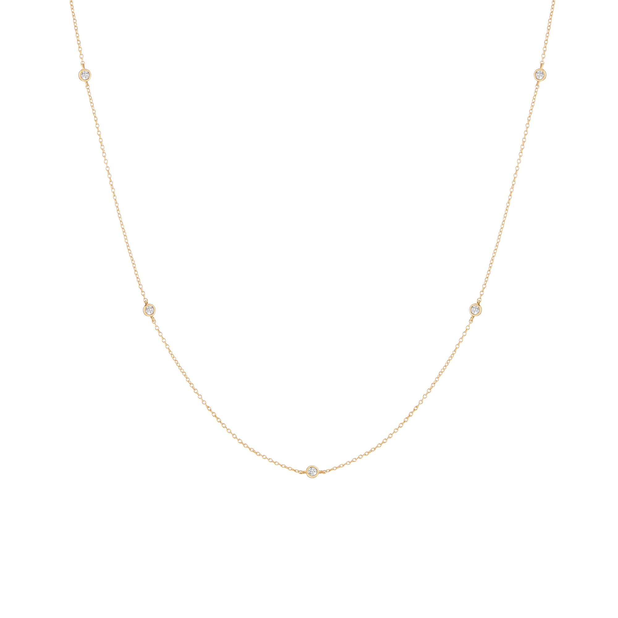 Lab Grown White Sapphire Station Necklace