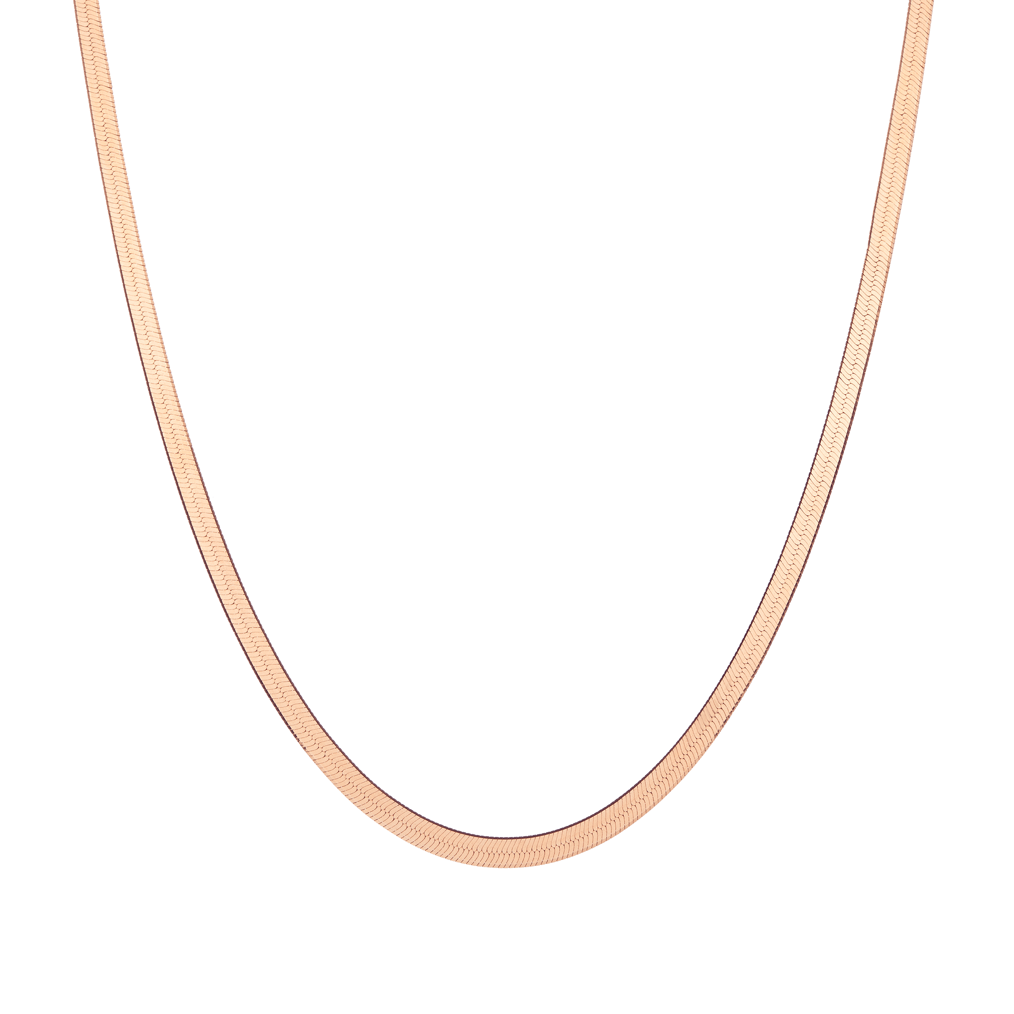 Gold Herringbone Chain Necklace