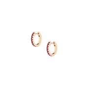 Lab Grown Red Ruby Huggie Earrings