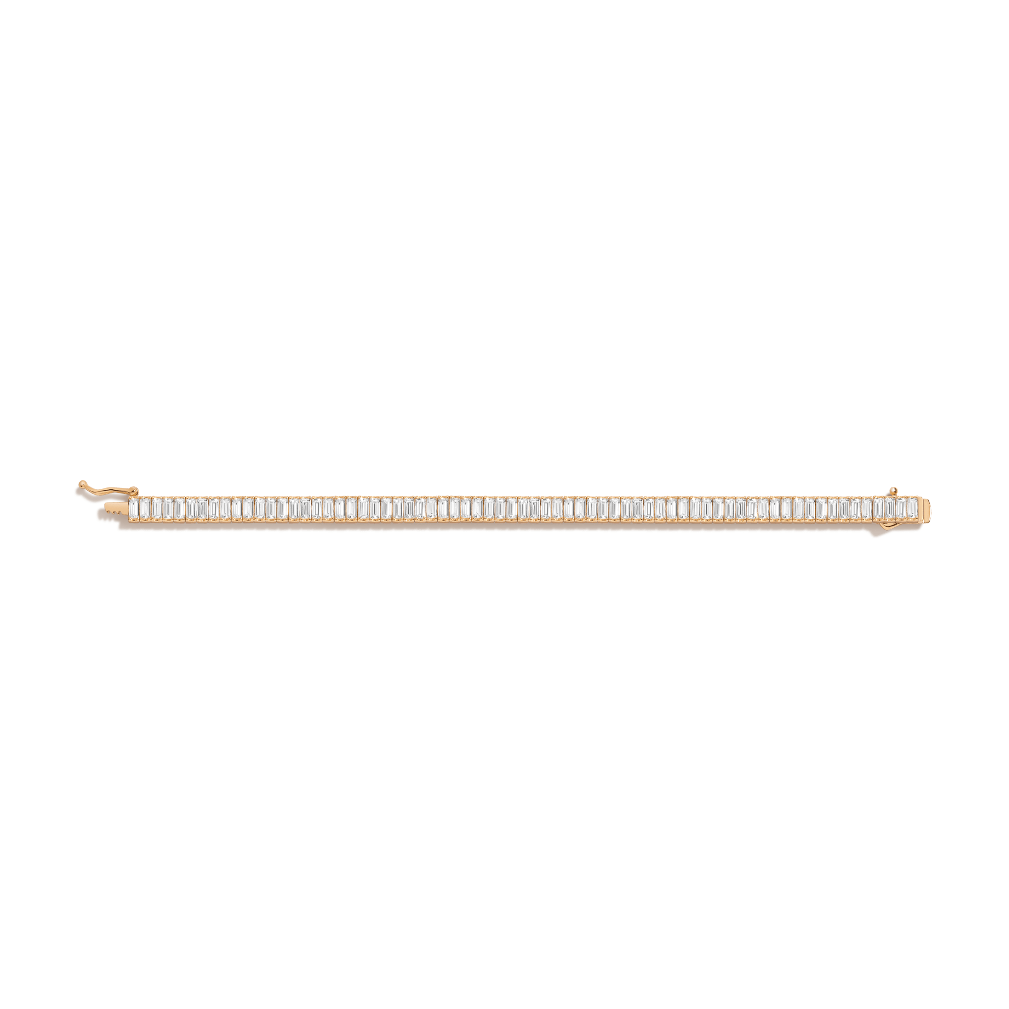 Lab Grown White Sapphire Baguette Tennis Bracelet