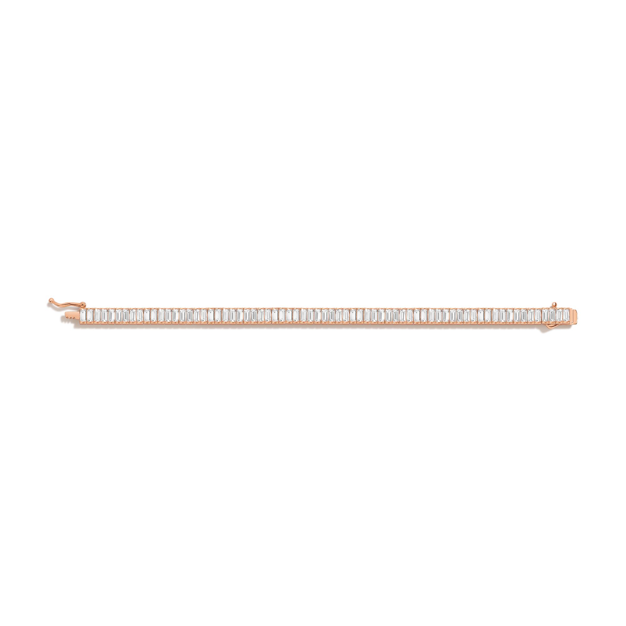 Lab Grown White Sapphire Baguette Tennis Bracelet