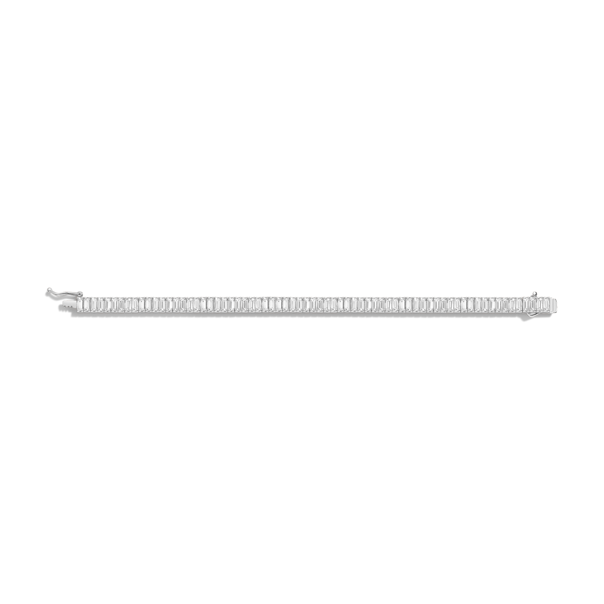 Lab Grown White Sapphire Baguette Tennis Bracelet