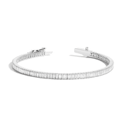 Lab Grown White Sapphire Baguette Tennis Bracelet