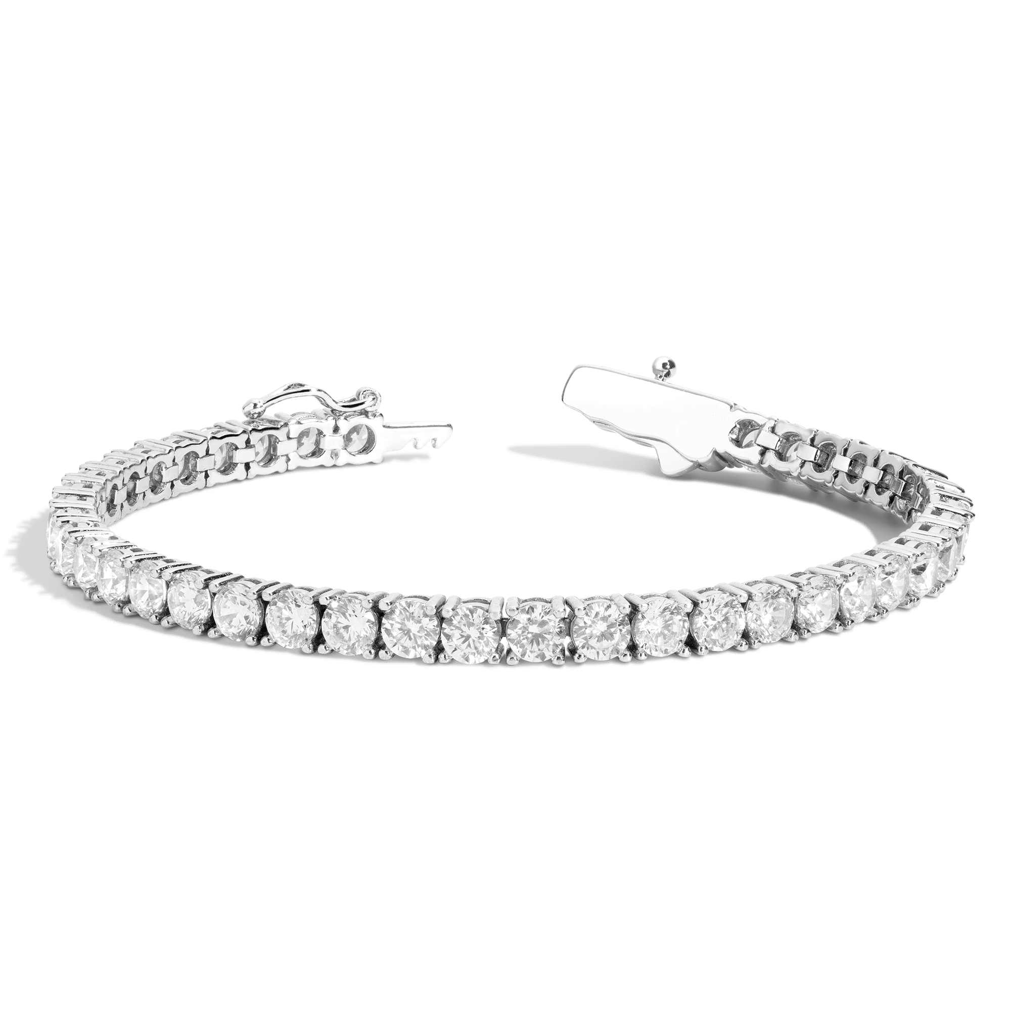 Lab Grown White Sapphire Tennis Bracelet