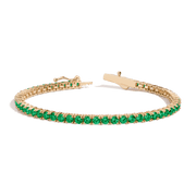 Lab Grown Green Emerald Tennis Bracelet - 6ct