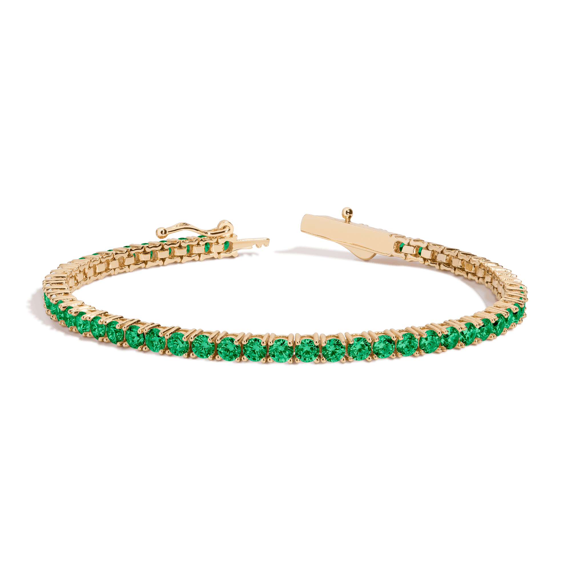 Lab Grown Green Emerald Tennis Bracelet - 6ct