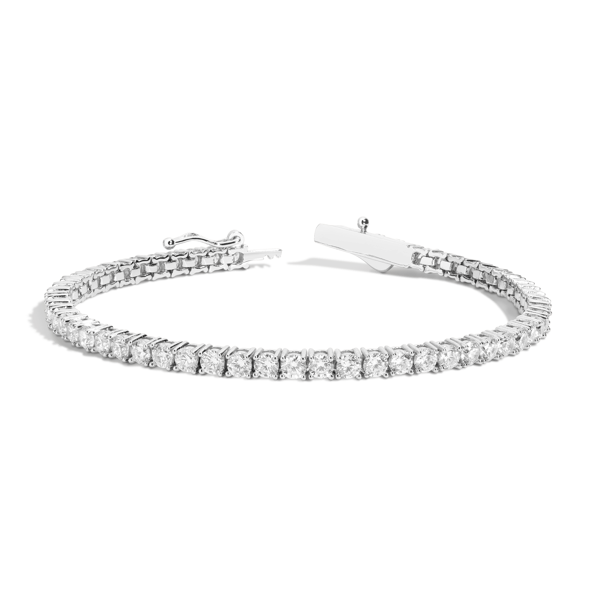Lab Grown White Sapphire Tennis Bracelet - 6ct
