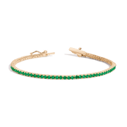 Lab Grown Green Emerald Tennis Bracelet
