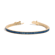 Lab Grown Blue Sapphire Baguette Tennis Bracelet