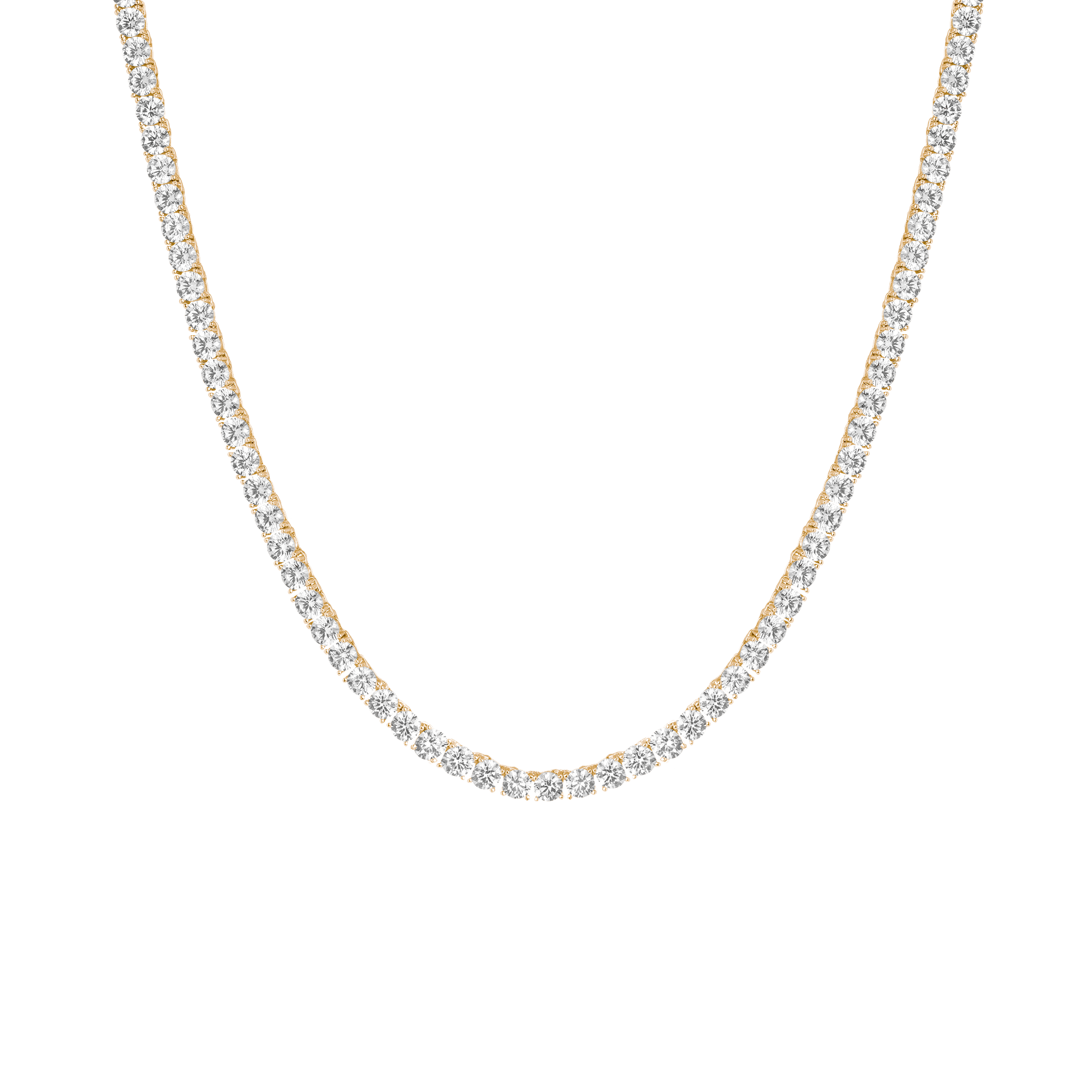 Lab Grown White Sapphire Tennis Necklace