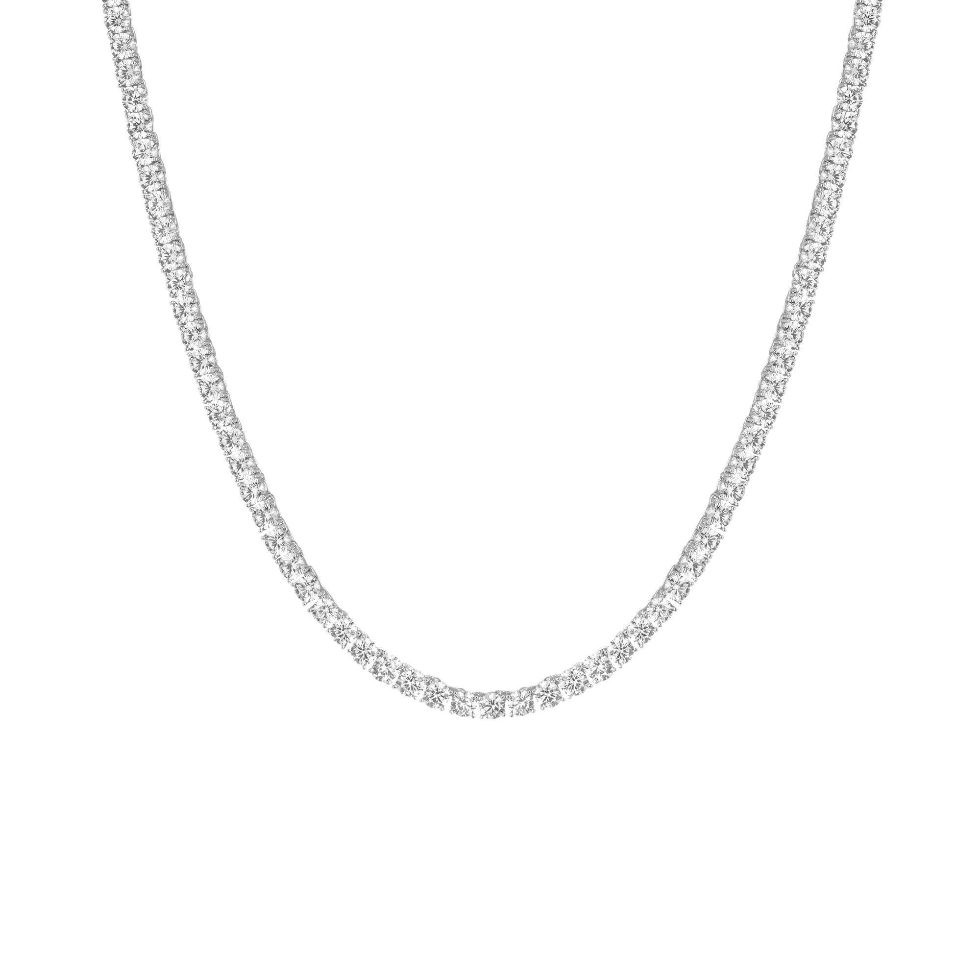 Lab Grown White Sapphire Tennis Necklace - 22ct
