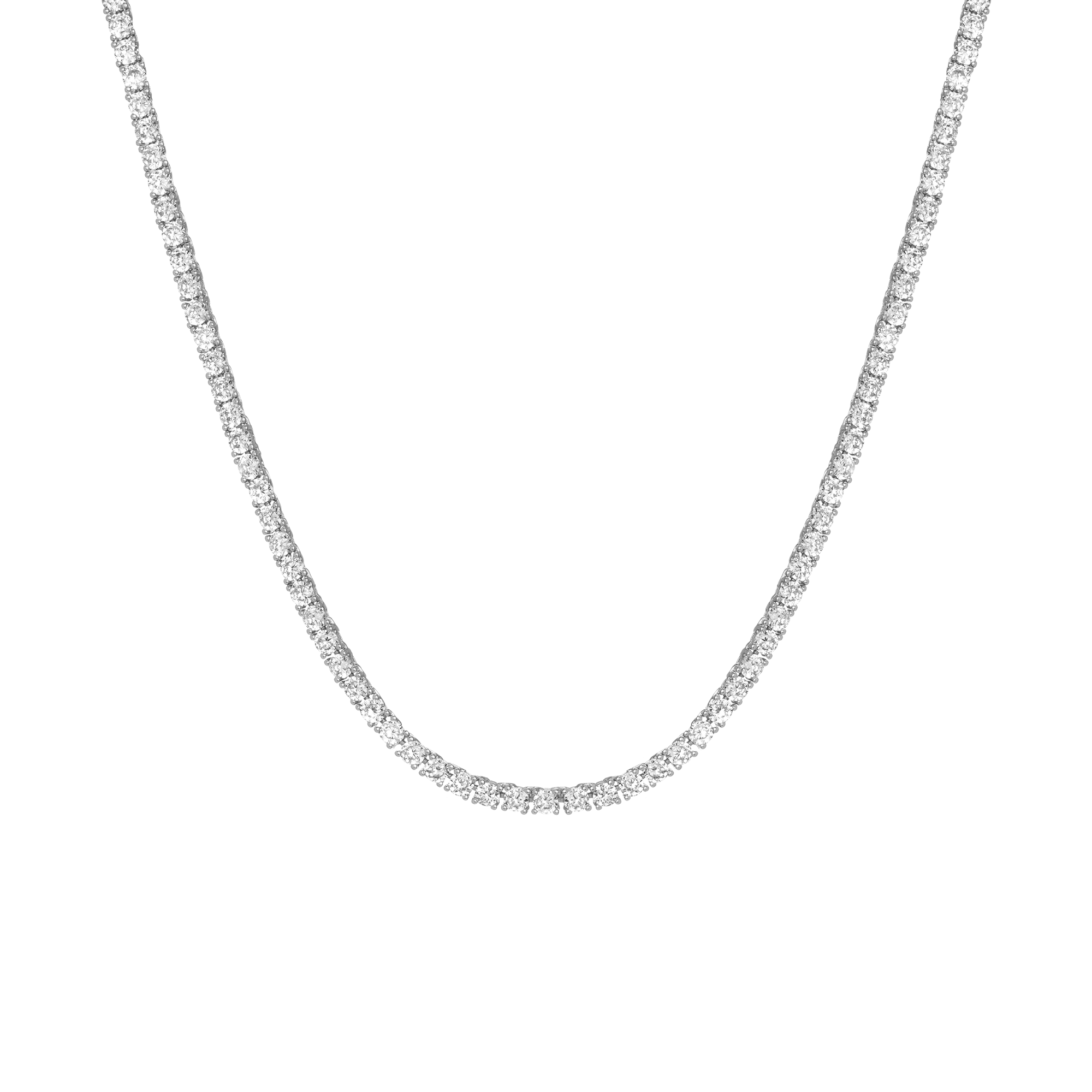 Lab Grown White Sapphire Tennis Necklace