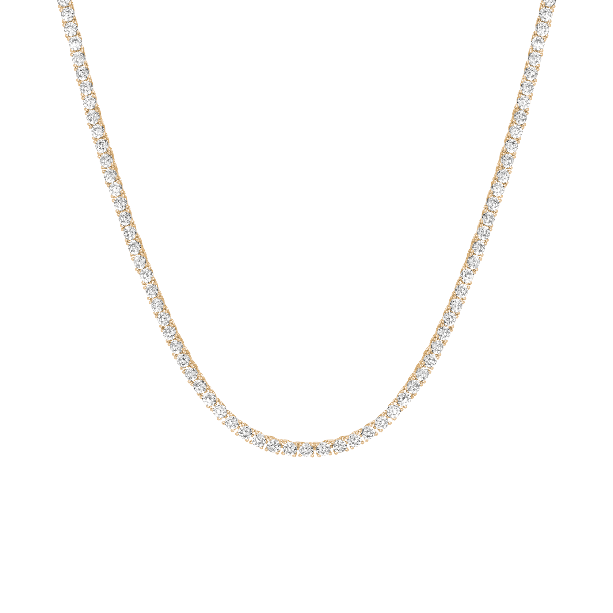 Lab Grown White Sapphire Tennis Necklace - 13ct
