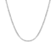 Lab Grown White Sapphire Tennis Necklace - 13ct