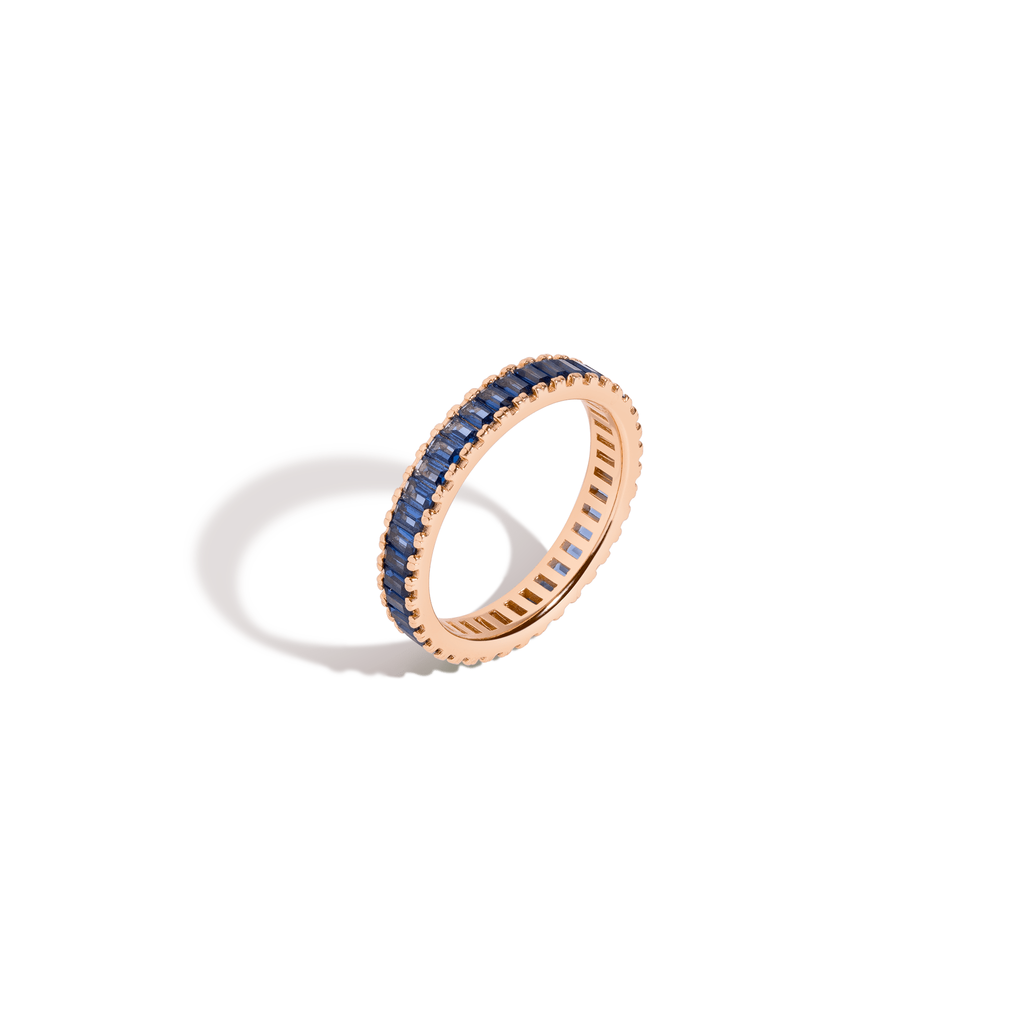Lab Grown Blue Sapphire Baguette Eternity Ring