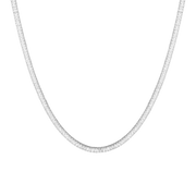 Lab Grown White Sapphire Baguette Tennis Necklace