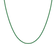 Lab Grown Green Emerald Tennis Necklace