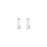 Lab Grown White Sapphire Pear Drop Earrings