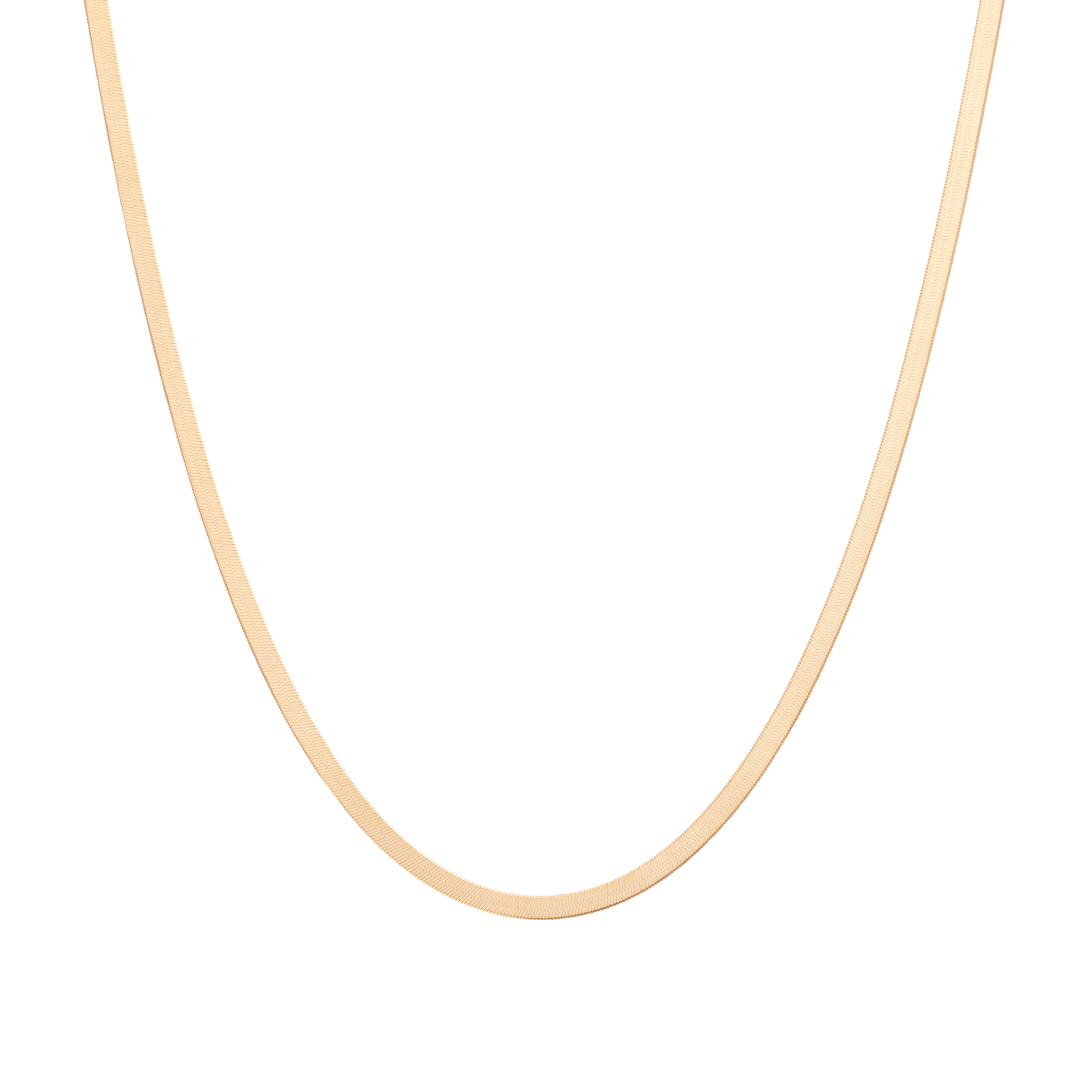 Gold Herringbone Chain Necklace