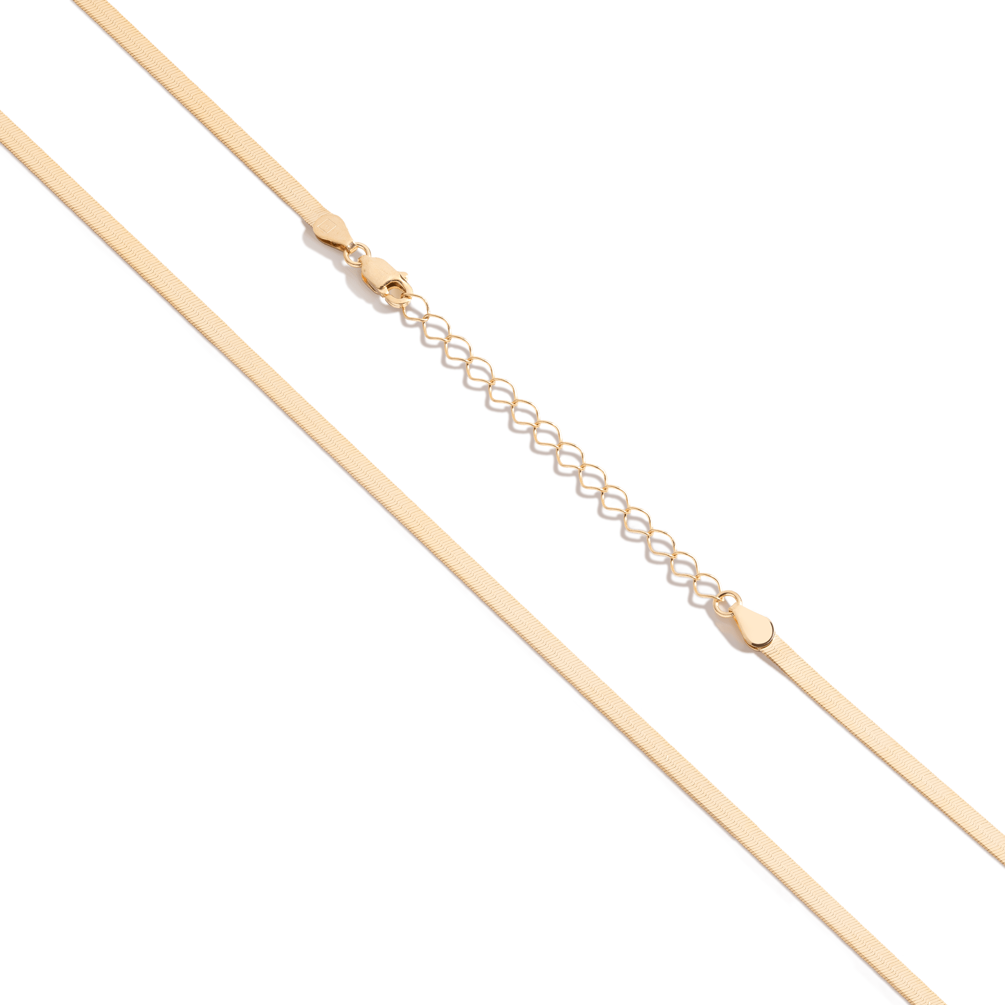 Gold Herringbone Chain Necklace