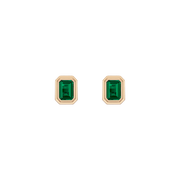 Lab Grown Emerald Heirloom Stud Earrings