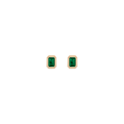 Mini Lab Grown Emerald Heirloom Stud Earrings