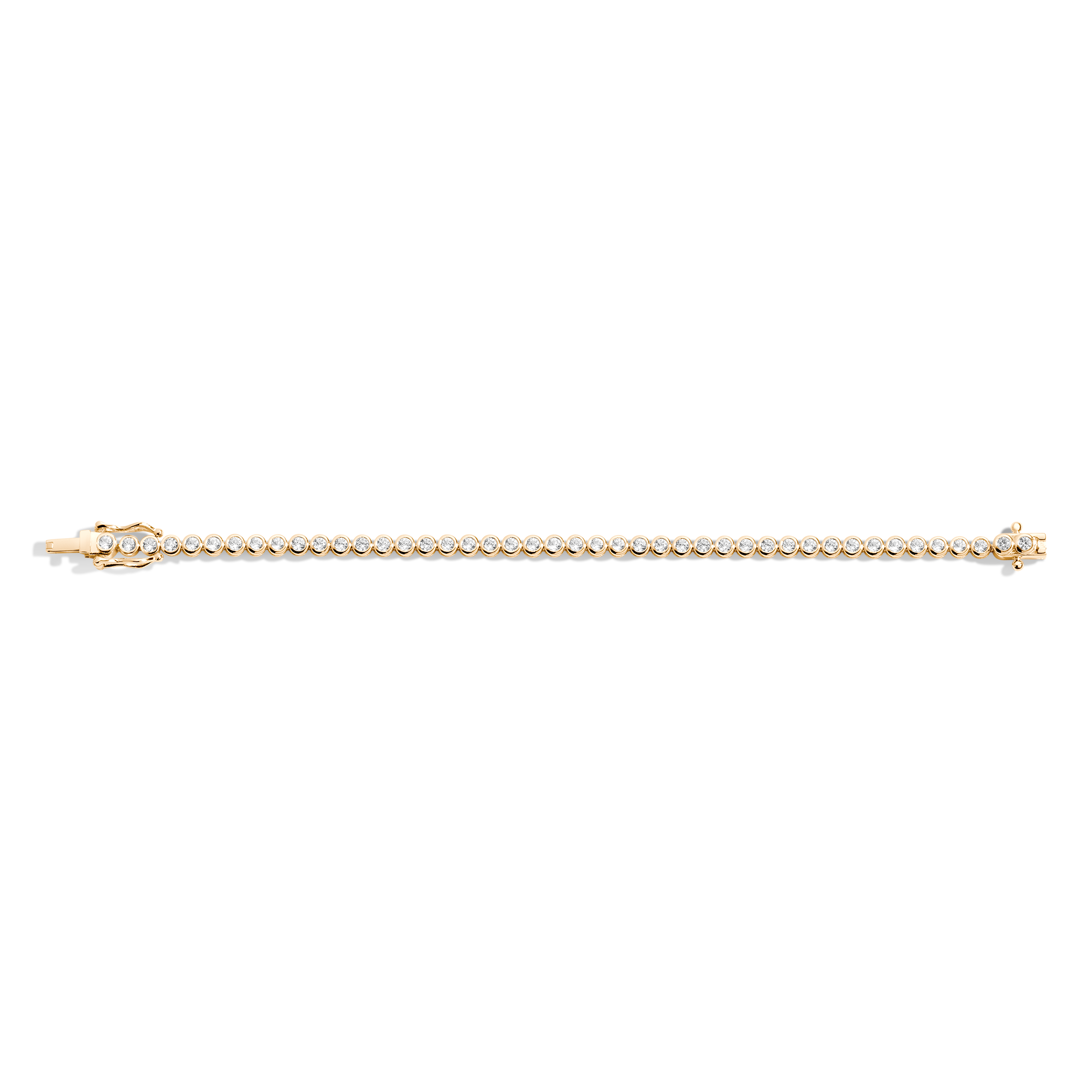 Lab Grown White Sapphire Bezel Tennis Bracelet