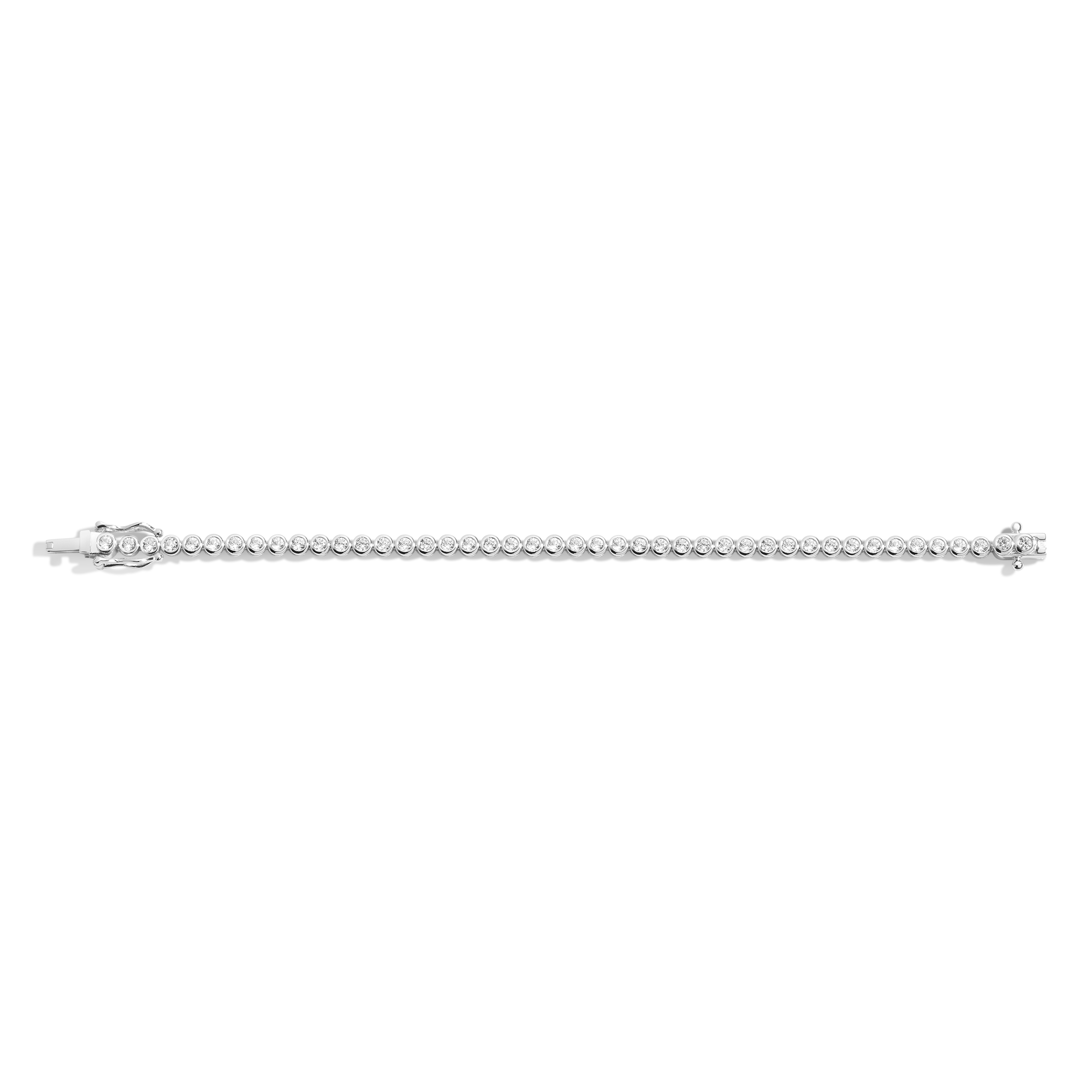 Lab Grown White Sapphire Bezel Tennis Bracelet
