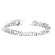 Lab Grown White Sapphire Mixed Shape Tennis Bracelet