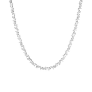 Lab Grown White Sapphire Mixed Shape Tennis Necklace