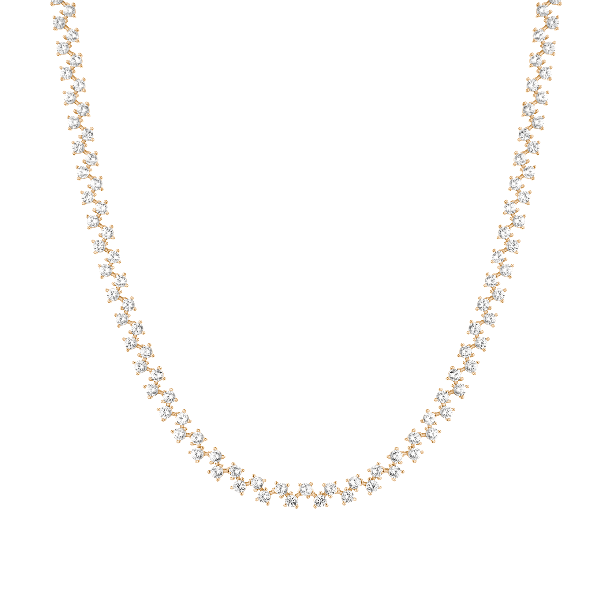 Floating Lab Grown White Sapphire Tennis Necklace