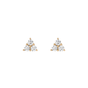 Lab Grown White Sapphire Trinity Stud Earrings