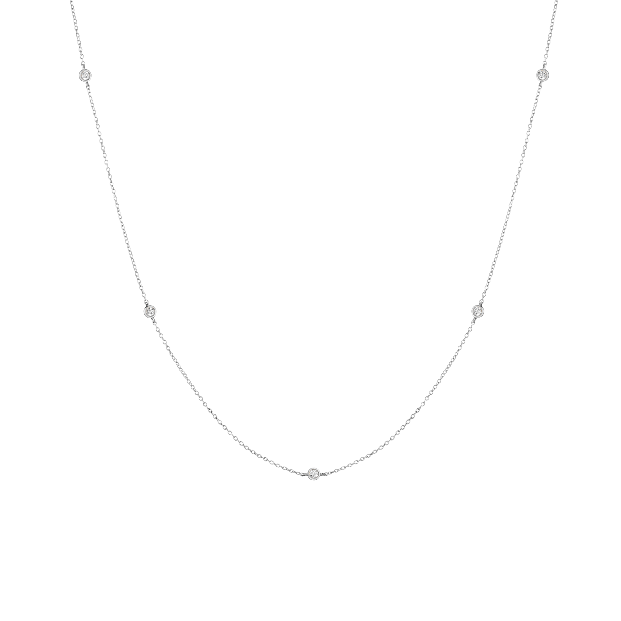 Lab Grown White Sapphire Station Necklace