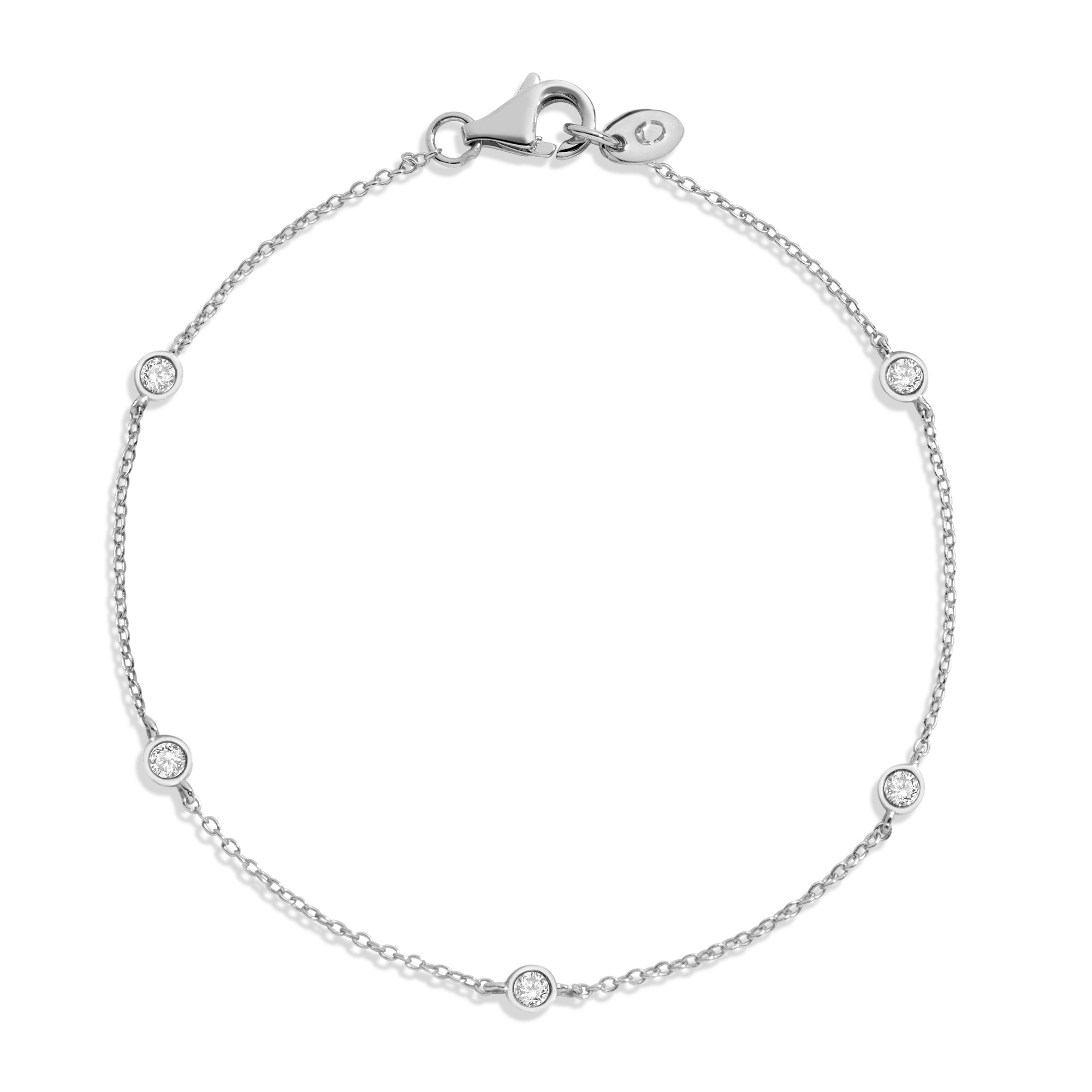 Lab Grown White Sapphire Station Bracelet