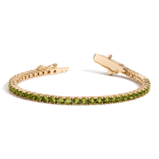 Lab Grown Green Peridot Tennis Bracelet