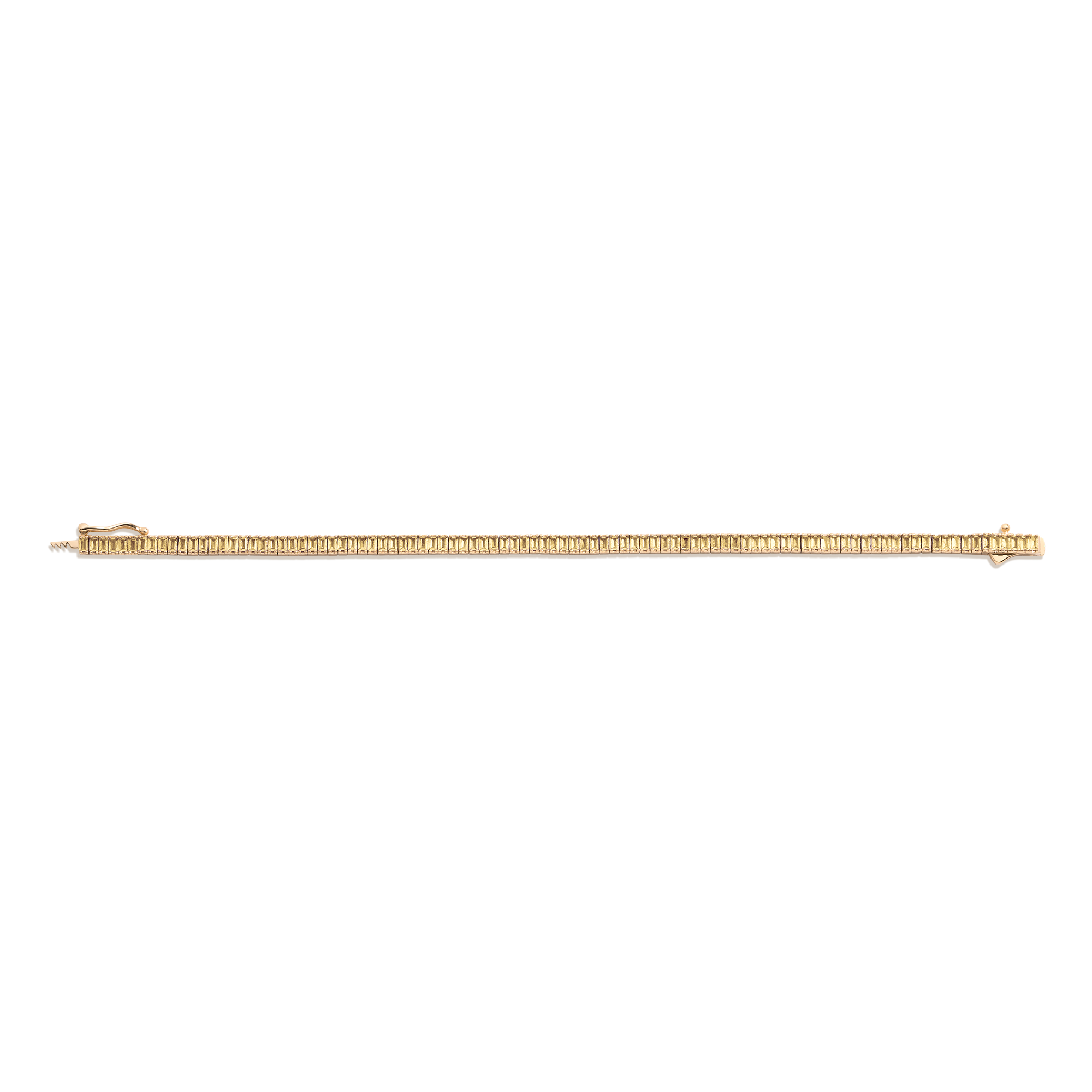 Lab Grown Citrine Baguette Tennis Bracelet