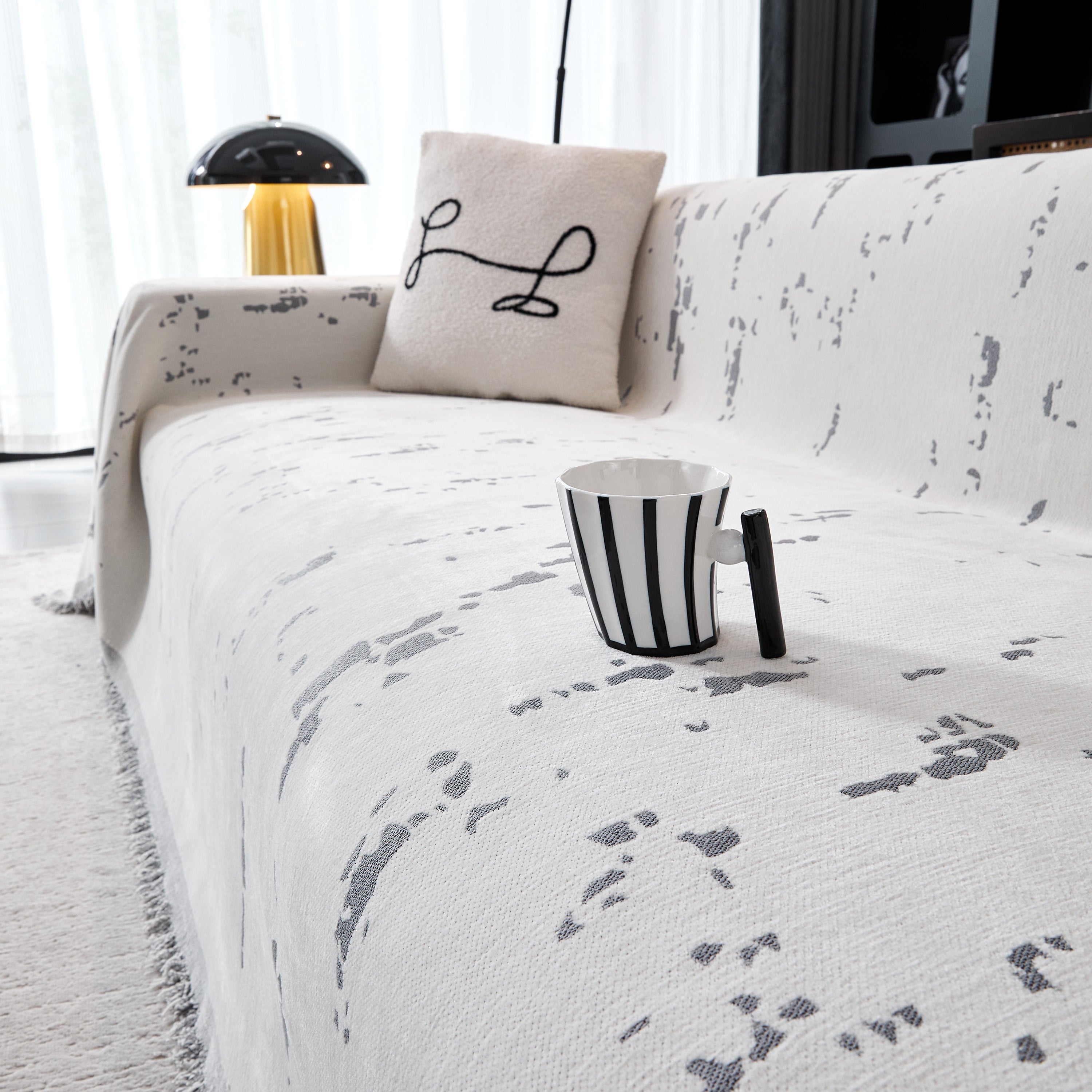 Couch Cover Reversible Chenille Sofa Slipcover For Sectional Multi-use Decorative Couch Protector