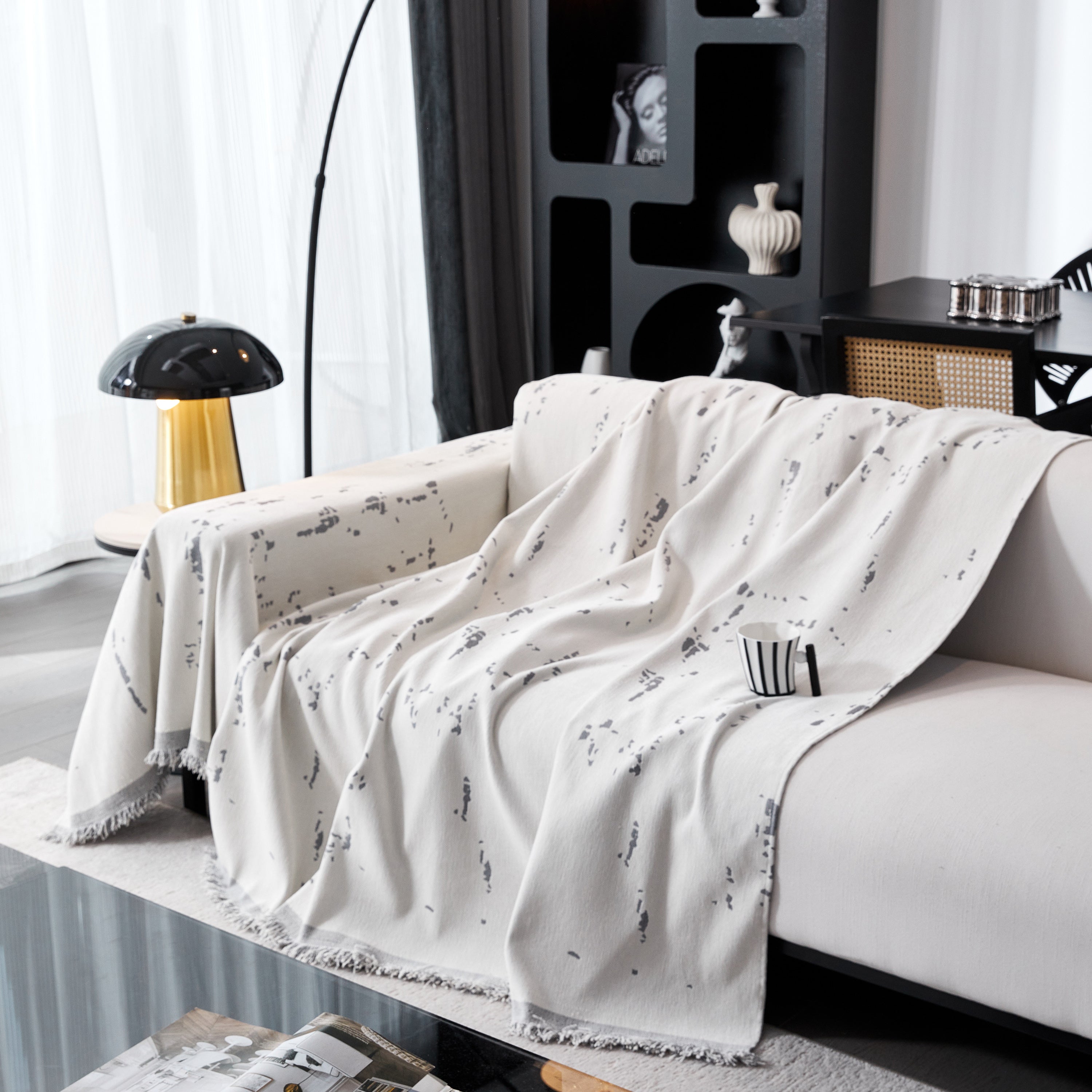 Couch Cover Reversible Chenille Sofa Slipcover For Sectional Multi-use Decorative Couch Protector
