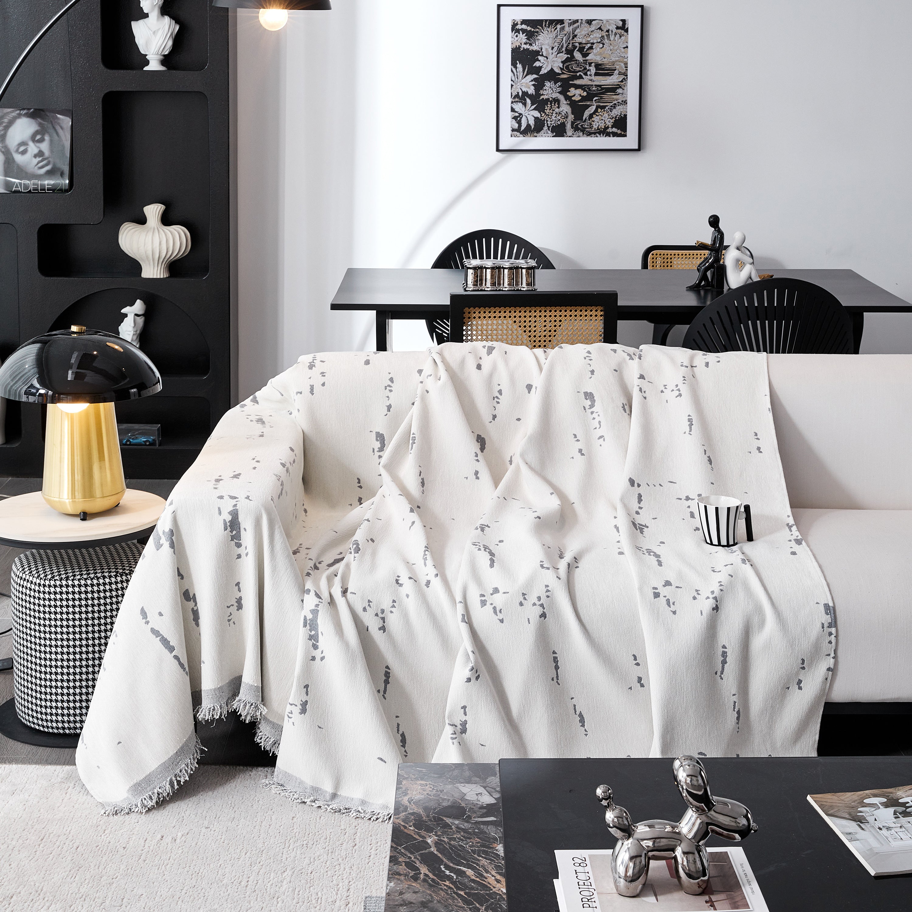 Couch Cover Reversible Chenille Sofa Slipcover For Sectional Multi-use Decorative Couch Protector