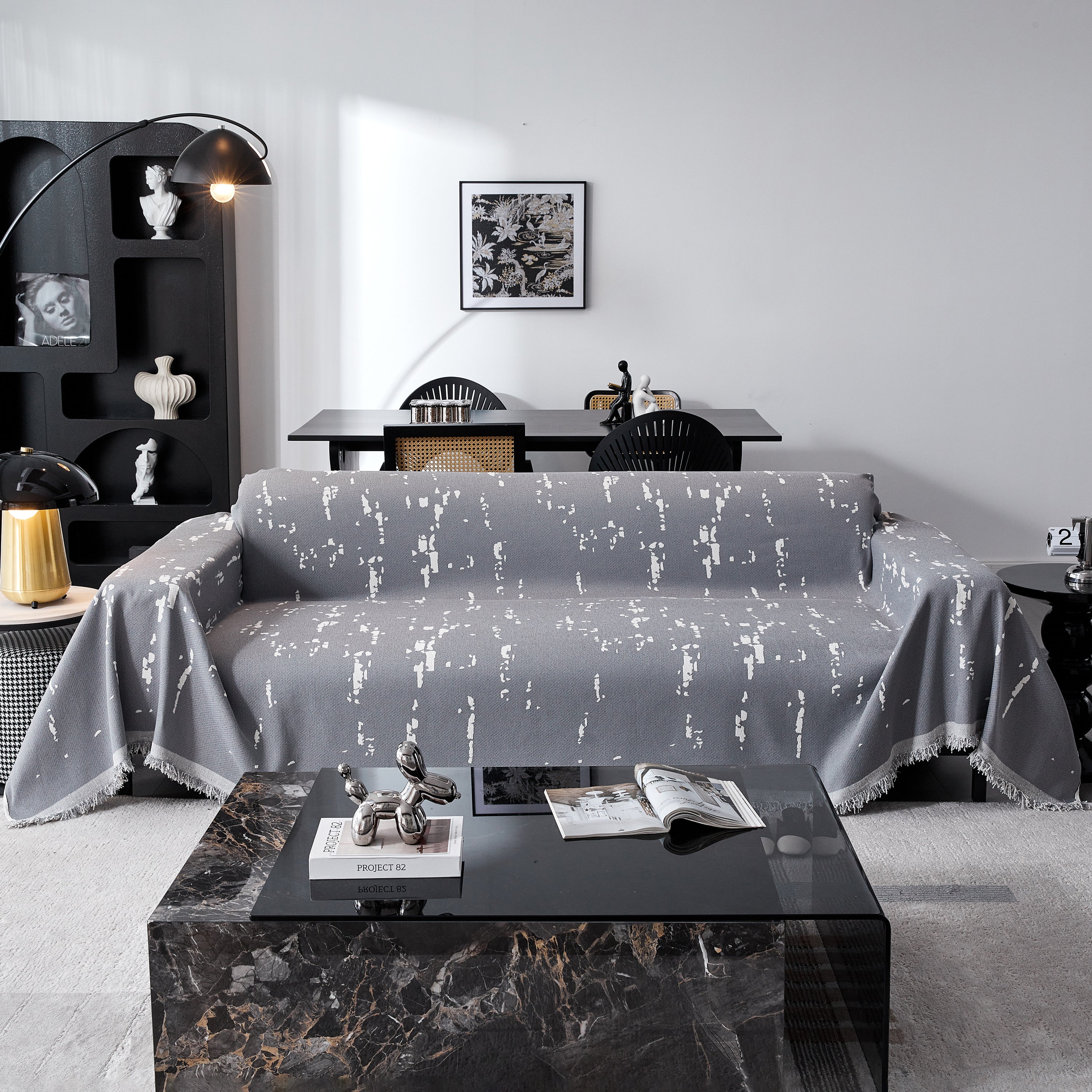 Couch Cover Reversible Chenille Sofa Slipcover For Sectional Multi-use Decorative Couch Protector